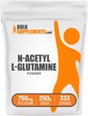 BulkSupplements.com N-Acetyl L-Glutamine Powder - Glutamine Supplement, L Glutamine Powder, Gut Health & Recovery - Gluten Free, 750mg per Serving, 250g (8.8 oz) (Pack of 1)