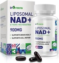 900mg Liposomal NAD+ Supplement with 300mg Trans Resveratrol - Superior Absorption, Replaces NMN, Boost NAD+ for DNA Repair, Energy & Longevity, Aging Defense, 60 Softgels
