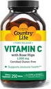 Country Life Time Release Vitamin C with Rose Hips, Supports Immune Health, 1,000mg, 250 Tablets, Certified Gluten Free, Certified Vegan