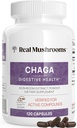 Real Mushrooms Chaga Mushroom Capsules – Organic Chaga Extract Powder with Extract Powder for Wellness & Energy Support– Vegan, Non-GMO, 120 Capsules – Organic Mushroom Supplement