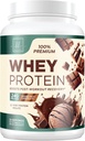Whey Protein Powder Chocolate 24g - Grass-Fed Whey Isolate & Concentrate + BCAAs - Support Muscle Growth, Recovery & Fitness - Gluten Free, Fast Absorbing, Easy to Digest for Women & Men - 24 Servings