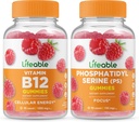 Lifeable Vitamin B12 + Phosphatidylserine (PS), Gummies Bundle - Great Tasting, Vitamin Supplement, Gluten Free, GMO Free, Chewable