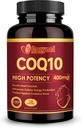 CoQ10-400mg-Softgels with PQQ & Omega 3, Maximum Absorption Coenzyme Q10, Powerful Antioxidant for Heart Health & Energy Production, 120 Count, Non-GMO