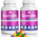 (2 Pack) Quercetin Gummies by BioVitalica - Quercetin with Bromelain Vitamin C and Zinc & Elderberry + Vitamin D3-5 in 1 Immune Support - Zinc Quercetin 750 mg for Kids and Adults