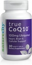 NatureCity True-CoQ10 Ubiquinol 100mg Highly Absorbable and Stablized Kaneka QH CoQ10 Heart, Brain and Cellular Energy Supplement - (30 Soft Gels) Active CoQ10 as Ubiquinol
