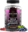 Bucklebury Sugar-Free Milk Thistle Gummies 1000mg with Natural Blueberry Flavor - Vegan, Gluten-Free, Non-GMO Natural Milk Thistle Supplement for Liver Health, Immunity & Antioxidant Support -60 Count