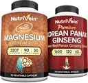 Nutrivein Premium Magnesium L-Threonate & Panax Ginseng Supplement Bundle: High-Absorption Magnesium Threonate and Red Ginseng Supplement Pair for Brain, Mood, & Vitality