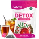 LULUTOX Detox Tea - Slimming Tea with Dandelion and Ginseng to Support Goals for Detox Cleanse, Flat Belly, Bloating, Healthy Weight and Digestive Health - Women & Men - Peach Flavor (28 Servings)