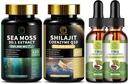 Sea Moss and Shilajit Bundle & TMG (Trimethylglycine) Supplement Liquid Drops, for Energy, Antioxidant, Immune Support, Liver Wellness & Cognitive Function