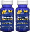 Serotonin Brain Food - 1250mg L-Tryptophan & 400mg Rhodiola Rosea Supplement - Mood Support Supplement for Stress Relief - Neurotransmitter Support with Magnesium Glycinate & Zinc - 120 Capsules