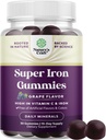 Extra Strength Iron Supplement Gummies for Women & Men - Chewable Iron with Vitamin C & B Complex for Energy Blood Builder & Immune Support - Increase Red Blood Cells Supplement - 30 Count