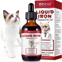 Liquid Iron Supplements for Cats and Kittens - with Folate and B12 – Supplements Anemia, Promotes Blood Health, Oxygen Supply and Blood Cell Formation – Increase Low Energy Levels – Lethargy - 2 oz