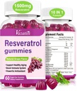 High Purity Resveratrol Gummies, 98% Trans-Resveratrol with Quercetin, Coq 10, Vitamin C, Reservatrol Supplement for Antioxidant, Anti-Aging, 120 Gummies