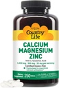 Country Life Calcium Magnesium Zinc with L-Glutamic Acid, Dietary Supplement for Bone Support, Certified Gluten Free, 1000mg/500mg/50mg, 250 Tablets