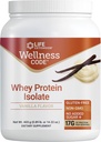 Life Extension Wellness Code® Whey Protein Isolate (Vanilla), Protein and branched-Chain Amino acids for Muscle Growth & Immune Health, no Sugar Added, Gluten Free, Non-GMO, 403 Grams (20 Servings)