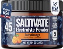 High Sodium Electrolytes | HSA FSA | Salty Orange Hydration with Stevia | Electrolyte Powder for Fasting, POTS, Sweat Recovery | Made in USA | Makes 45 Servings of 32 Fl Oz
