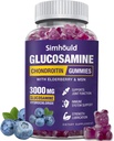 Glucosamine Chondroitin Gummies - 3000MG Extra Strength Joint Support Supplement with MSM & Elderberry, Flexibility, Antioxidant Immune Support Gummy for Adults, Men & Women