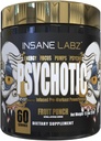 Insane Labz Psychotic Gold, High Stimulant Pre Workout Powder, Extreme Lasting Energy, Pumps and Endurance with Beta Alanine, DMAE Bitartrate, NO Booster (60 Servings, Fruit Punch)