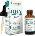 LiveWise Naturals DHA Omega 3 Drops for Kids - Vegan Liquid Omega 3 for Infants, Toddlers & Children - Essential DHA Supplement for Baby Brain, Eye & Immune Health