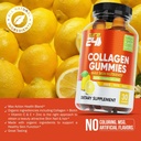 Collagen Gummies with Zinc, Vitamin C and Biotin, Collagen Peptides Supplement Promotes Hair, Nail, Skin, Bone and Joint Health Support, Made in USA 60 Gummies