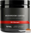 Mushroom Coffee - Ultra High Potency 10:1 Concentrated Extract - Colombian Sourced Beans with 10 Mushroom Blend, Lion's Mane & Cordyceps - Rich & Functional Coffee Alternative - Third-Party Lab Tested