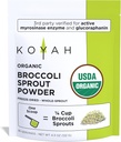 KOYAH - Organic USA Broccoli Sprout Powder (1 Scoop = 1/4 Cup Sprouts): 36 Servings, Freeze-Dried, Tested for Active Myrosinase and Glucoraphanin (Sulforaphane Glucosinolate)