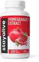 STAY ALIVE Pomegranate Extract Capsules, 20:1 Super Extract with 40% Ellagic Acid, 120 Count, Extra Strength Powder, All Natural Non-GMO and Gluten-Free Pomegranate Supplement for Women and Men