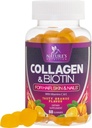 Collagen Gummies with 2500mcg Biotin, Vitamin C & Zinc - Hydrolyzed Collagen Peptide Type 1 & 3 Supplement - Advanced Hair, Skin & Nail Growth Support for Women & Men, Gluten Free, Non-GMO - 60 Count