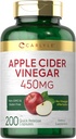 Carlyle Apple Cider Vinegar Capsules | 450mg | 200 Pills | Non-GMO, Gluten Free Supplement