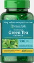 Puritan's Pride Decaffeinated Green Tea Standardized Extract 750 mg-100 Capsules