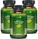 Irwin Naturals Double Potency 5-HTP Extra - 60 Liquid Soft-Gels, Pack of 3 - for Relaxation & Serotonin Production - 90 Total Servings