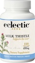 Eclectic Herb - Premium Freeze Dried Milk Thistle Capsules | Silymarin Supplement | Liver Support, Detox, Cleanse + Maintain | Vegan, Natural, Non-GMO, Gluten Free (120 CT | 600 mg)