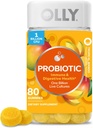 OLLY Probiotic Gummy, 1 Billion CFUs, Immune and Digestive Support, Chewable Probiotic Supplement, Mango, 80 Count