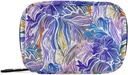 Pill Case Floral Flowers Pill Box 7 Day Pill Case Bag Travel Pill Organizer Bag with Zipper Portable Weekly Case Compact Size for Vitamin Supplement Holder