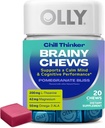 OLLY Chill Thinker Brainy Chews, Plus L-Theanine, Magnesium & Omega-3 for a Relaxed State of Mind, Pomegranate Blueberry Flavor, 20 Count