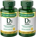 Nature's Bounty Vitamin D3, Immune Support, 125 mcg (5000iu), Rapid Release Softgels, 240 Ct - Pack of 2
