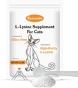 Lysine for Cats Micro Granulated L-lysine Supplement Immune Support, L Lysine Kitten Eye Sneezing, Runny Nose Relief, Squinting, Watery Eyes, Llysine Silicon Dioxide Free 5.3OZ