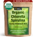 Good Natured Organic Spirulina and Chlorella Powder 50/50 Mix - 3 Month Supply - Vegan & Non-GMO Chlorella and Spirulina Powder