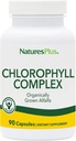 Natures Plus Chlorophyll Complex - 90 Capsules - 600 mg of Organic Alfalfa - Superfood Supplement & Antioxidant - Immune System Support, Boost Energy - Gluten Free - 45 Servings