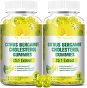 (2 Packs) Sugar Free Citrus Bergamot Gummies for Healthy Cholesterol - All Natural Supplements 25:1 Extract From Italy Bergamot Supplement for Immune Support Healthy Anti-Aging Sugar-Free Vegan Pectin