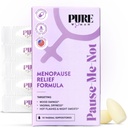 PURE WOMAN Pause-Me-Not Menopause Relief Vaginal Suppositories - Vaginal Moisturizer for Menopausal Women - Vitamin E & Hyaluronic Acid Vaginal Suppositories for Dryness, Hot Flash & Night Sweat