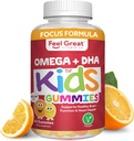 Feel Great Vitamin Co. Complete DHA Gummies for Kids | with Omega 3 6 9 + DHA, Vitamin C | Supports Healthy Brain Function, Vision & Heart Health | Gluten Free, Vegetarian | 60 Gummies