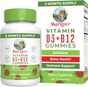 MaryRuth Organics Vegan Vitamin D3 + Vitamin B12 Gummies | 2 Month Supply | Supports Bone Health | Immune Support Supplement | Energy Supplements | Methyl B12 Vegan Non-GMO Gluten Free | 60 Servings