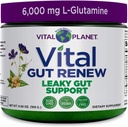 Vital Planet - Vital Gut Renew Powder Supplement for Leaky Gut Repair with L-Glutamine, Marshmallow and Ginger Root, DGL Licorice Root and Organic Aloe Vera, L Glutamine 6000mg 6.88 oz