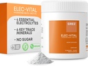 GREZ Elec-Vital Electrolyte Powder Daily Drink - 10 Essential Electrolytes and Key Trace Minerals Super Blend - Sugar Free - Hydration Mineral Supplement - Vegan, Keto, Non-GMO - 30 Servings
