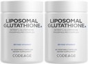 Codeage Liposomal Glutathione Supplement - Pure Reduced Setria L-Glutathione, Liposomal Delivery, Phospholipid Complex - Vegan, Non-GMO - 2-Pack