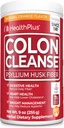 Health Plus Colon Cleanse Digestive Support | No Artificial Flavors | Daily Fiber for Toxin Elimination To Reduce Bloating | Psyllium Husk | Orange Flavor | 9 Ounces, 36 Servings