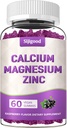 2 Pack Calcium Magnesium Zinc Gummies with Vitamin C D3 K2, Calcium Gummies for Bone, Muscle, Calm & Zzz Support, High Absorption Formula with Magnesium Zinc Potassium, Elderberry Flavored 120 Cts