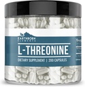 Earthborn Elements L-Threonine 200 Capsules, Essential Amino Acid, Pure & Undiluted, No Additives