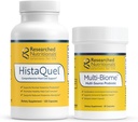Researched Nutritionals Mast Cell Support Duo - HistaQuel to Supports Normal Histamine Production (120 Capsules) & Multi-Biome Multi Strain Probiotic for Immune & Histamine Support (30 Capsules)